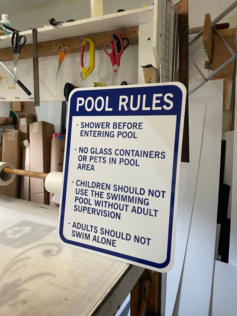 Exterior Signs, Pool Rules